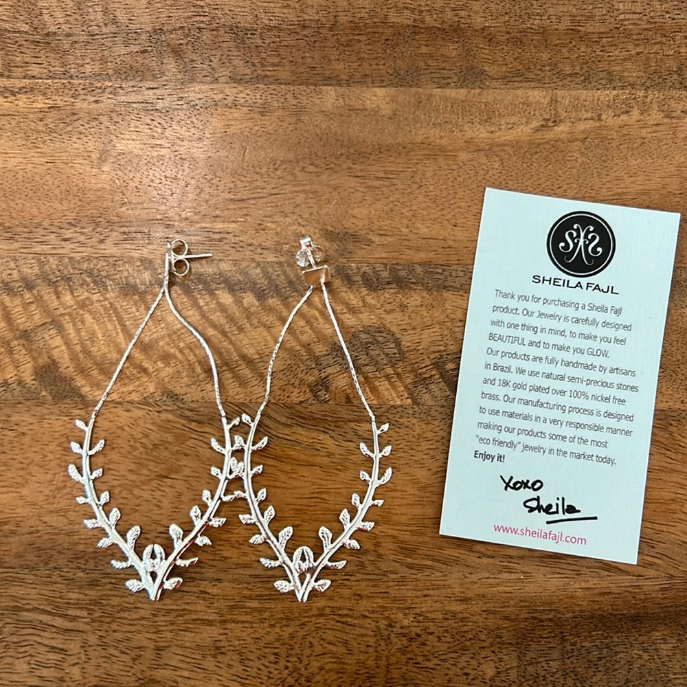 Sheila Fjal Silver Vineyard earrings NWOT